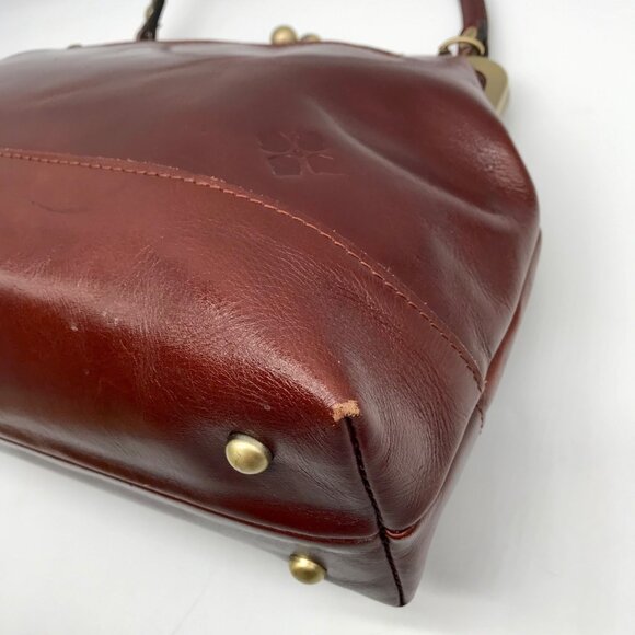 Patricia Nash Brown Leather Elsworh Floral Kiss Lock Shoulder Bag - Picture 8 of 10